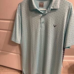 Callaway Men's Aqua Polo Shirt with Pattern